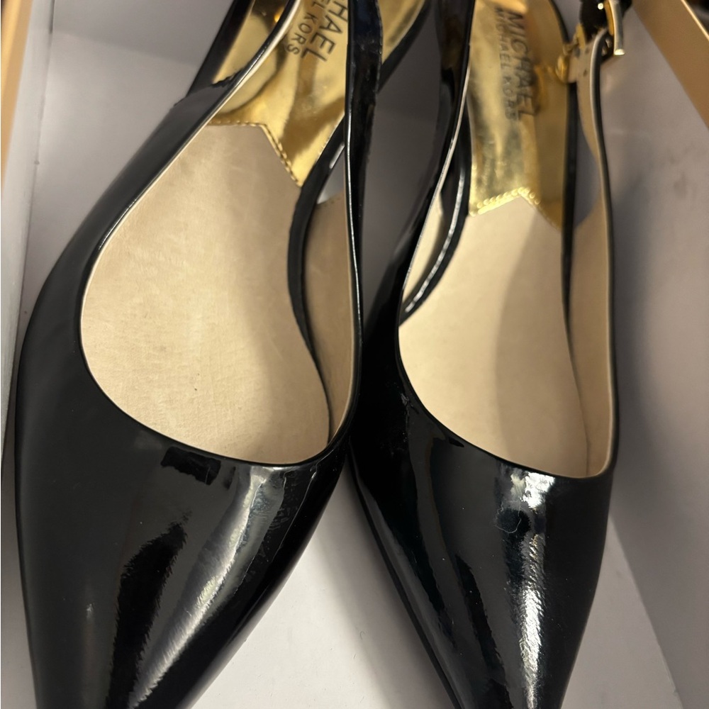 Michael Kors Black Patent Slingback Heels - Picture 4 of 8
